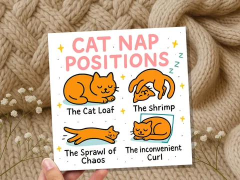 Funny Cat Nap Positions Card - View 6