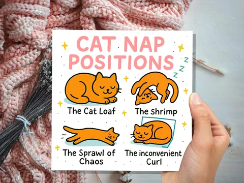 Funny Cat Nap Positions Card - View 9