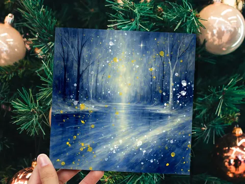 Enchanted Winter River Christmas Card - View 4