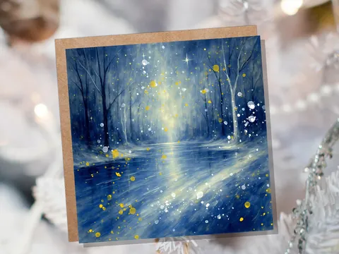 Enchanted Winter River Christmas Card - View 7