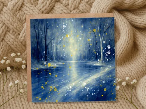Enchanted Winter River Christmas Card - View 8