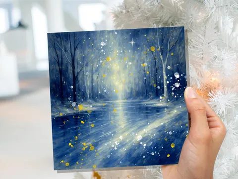 Enchanted Winter River Christmas Card - View 2