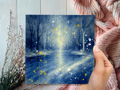 Enchanted Winter River Christmas Card - View 3