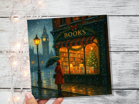 London Christmas Bookshop Card - View 6