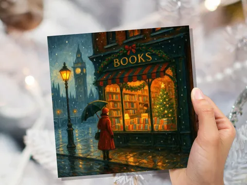 London Christmas Bookshop Card - View 3