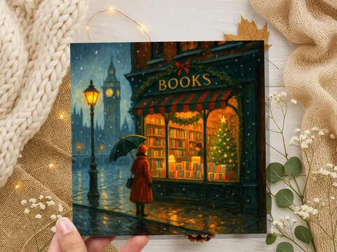London Christmas Bookshop Card - View 4
