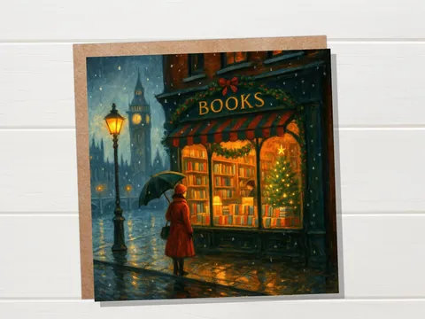 London Christmas Bookshop Card - View 9