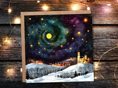Starry Night Christmas Village Card - View 9