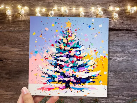 Confetti Christmas Tree Card - View 6