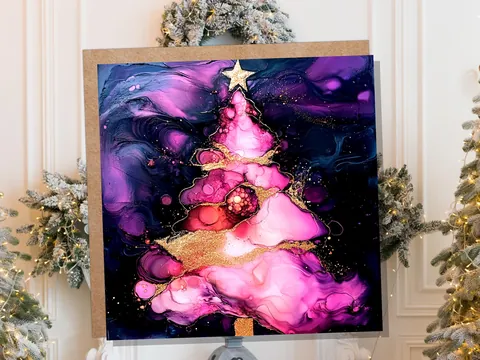 Alcohol Ink Christmas Tree Card - View 7