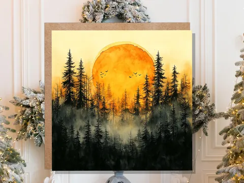 Golden Forest Sunset Greeting Card - View 7