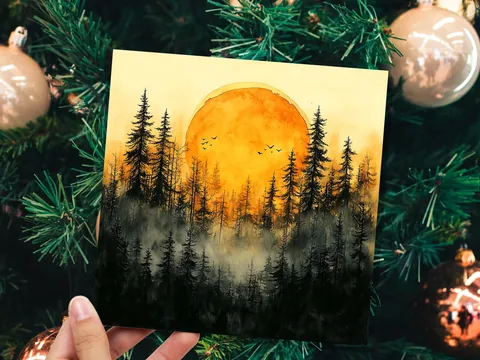 Golden Forest Sunset Greeting Card - View 6