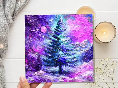 Painterly Christmas Pine Tree Card - View 5